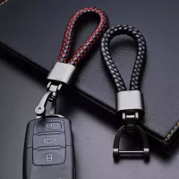Premium Leather Key Chain Gantungan Kunci Mobil Motor Key Strap LURUS