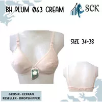BH PLUM Wanita 063 Cream Coklat Size 34-38 / Bra PLUM / BH Busa Tipis