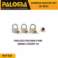 Gembok PALOMA PLP 533 P-500 60mm-3 Short CH PAKET GEMBOK MASTER KEY