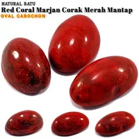 Natural Batu Akik Red Coral Marjan Corak Merah Mantap