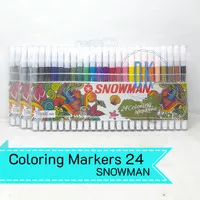 Spidol Snowman Coloring Markers 24 Warna Color Permanent Marker Set