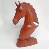 Patung kayu kepala Kuda kerajinan tangan hiasan dekorasi handmade bali