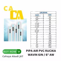 PIPA AIR PVC RUCIKA WAVIN 6IN / 6" AW
