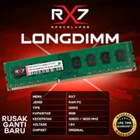 RX7 RAM LONGDIMM / PC DDR3 8GB 12800 Mhz GARANSI LIFETIME WARRANTY