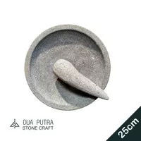 cobek batu asli Muntilan (ukuran 25 cm + munthu/ulekan)