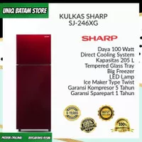 KULKAS SHARP 2 PINTU SJ-246XG-MR/MS 205L GARANSI [ BATAM ]