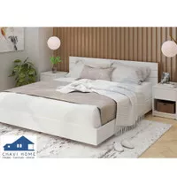 Set ranjang tempat tidur white glossy uk 160 + 2 nakas by prodesign