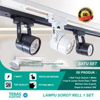 Paket Lampu Sorot 1 set isi 3 + Rel 1M LED Track Light Rel Spotlight