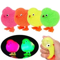 AYAM LAMPU YOYO mainan Anak Ayam Karet Pencet Nyala Lampu Mainan Bayi
