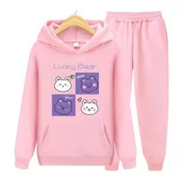 Setelan Sweater Hodie Lucky Bear Anak Perempuan