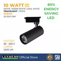 Luxmenn LED Track Light, COB Lampu Sorot Spotlight, Hitam, 10 Watt - White