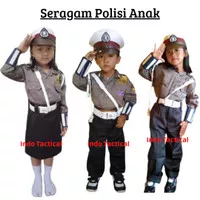 Baju Seragam Polisi Anak, Baju kostum Polisi Cilik/Pocil karnaval Bndg