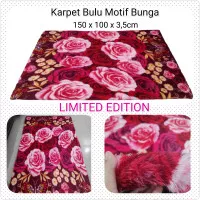 Karpet bulu rasfur motif bunga 160*100*5cm isi HDP