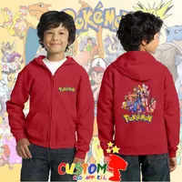 Jaket Anak Pokemon Go Jaket Hoodie Zipper Anak Laki-laki