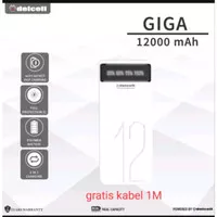 powerbank delcell GiGa 12000 mah polymare real kapasitas original