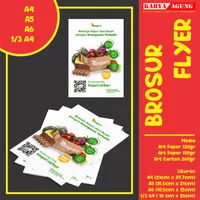 Cetak Brosur Flyer A4 A5 A6 Art paper Art Carton FULL COLOUR 2 SISI