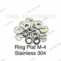 100 pcs Ring Plat M4 Stainless Steel sus 304 4mm Anti Karat food grade