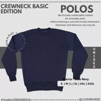 Sweater Polos Basic Pria dan Wanita - Navy Blue