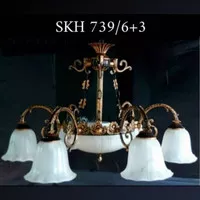 SL739-6+3 LAMPU GANTUNG KLASIK ANTIK RUANG TAMU TERAS PENDANT LAMP