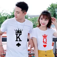 BAJU KAOS TSHIRT COUPLE KING & QUEEN PASANGAN CEWE COWO HARGA PER PCS