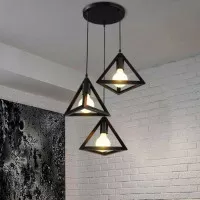 lampu gantung segitiga minimalis 3in 1set cafe