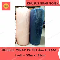 Bubble Wrap 1 roll 50 meter Putih Hitam Polysel Plastik Gelembung
