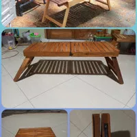 Meja Lipat Bentuk Koper (Portabel) meja belajar/meja piknik kayu jati