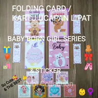 KARTU UCAPAN BABY BORN GIRL + AMPLOP KRAFT & STICKER BOY GIFT HAMPERS