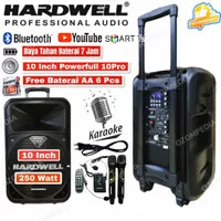 Speaker Hardwell Powerfull 10 Pro Portable Bluetooth Mic Wireless 250W