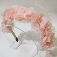 Bando bunga / flower crown / mahkota bunga / bando bunga anak / pink