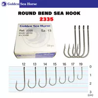 Golden Sea Horse 2335-DT Round Bend Sea Hook Size: 13