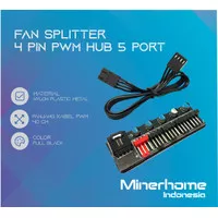 Fan Splitter HUB Extension 4 Pin PWM to 5 Port