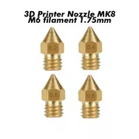 3D printer Mk8 1.75 mm brass nozzle diameter 0.2 / 0.4 / 0.6 / 0.8 mm
