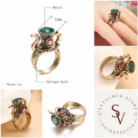 Cincin Pria Wanita Batu Hijau