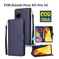 Leather Flip Cover Xiaomi Poco M3 Pro 5G - Case Dompet Handphone