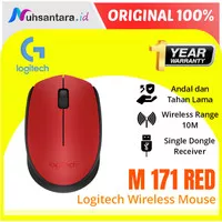 Mouse Wireless Logitech M171 Warna Merah Original Garansi Mouse Laptop
