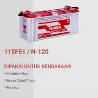 Aki basah N120 Yuasa (non air zuur) /aki Truk besar 12v 120ah