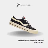 Sepatu Ventela Public Low Black Natural Original Made In Indonesia - 38