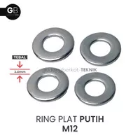 RING PLAT M12 PUTIH / WASHER PLATE / RINGPLAT 12MM GALVANIS