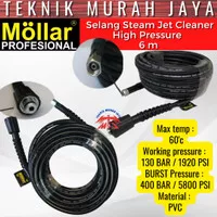 MOLLAR Selang Steam Jet Cleaner High Pressure Washer Hose 6m 6 Meter