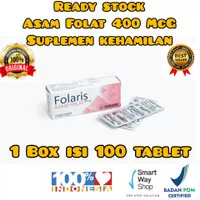 ASAM FOLAT 400mcg / FOLARIS 400 mcg 1 Box isi 100 Suplemen Kehamilan
