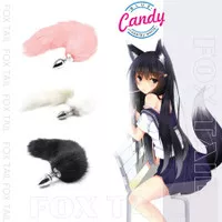 Blue Candy Fox Long Tail Buntut Rubah Cosplay Fox Butt Plug Prank