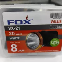 Senter Kepala Headlamp 20 Watt Fox VX-21 Cahaya Putih 8 Jam