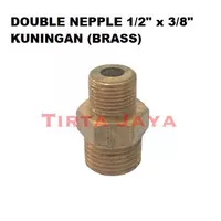 Double Nepel 1/2" x 3/8" KUNINGAN BRASS Double Nepple Double Nipple