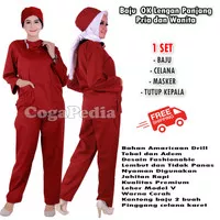 Baju Perawat lengan panjang merah marun - Baju jaga dokter - Baju OKA