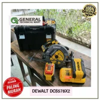 Circular Saw Cordless Baterai DEWALT DCS578X2 60V 7inch Flexvolt