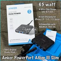 ANKER 65w PowerPort PD Atom II Slim 4 Port PiQ 3.0 GaN Fast 65watt