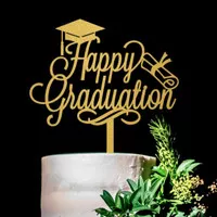 Topper Happy Graduation / Topper Wisuda /Acrylic Cake Topper Graduatio
