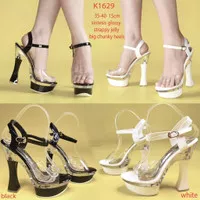 High heels sepatu wanita import kaca Bartier 15cm