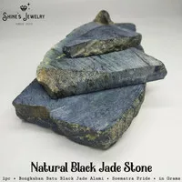 Bongkahan Batu Giok Hitam Alami Natural Black Jade Stones